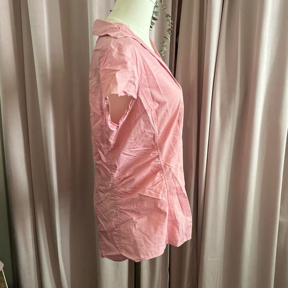 Pink Button-Up Women's Top - Picture 3 of 5